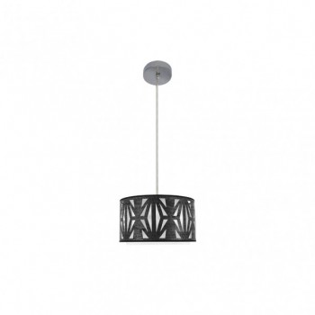 Distribuidor - Lâmpadas Diversas | Colgantes Moderno | COLGANTE KATERINA 1XE27 CROMO/MADERA NEGRA REGX30X30 CM Ref: 177993009